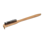 Thumbnail image #1 for Thunder Group WDBS020H Wire Cleaning Brush with Scraper, 20-inch Wood Handle and Steel Bristles Case of 72