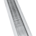 Thumbnail image #1 for IMC/Teddy SEC-FT18-31-SG Security Floor Trough with Drain, 372"W x 18"D x 4"H, 14 ga Stainless Steel, Subway Grating