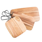 Thumbnail image #2 for TableCraft Products Industrial Collection™ 10076 Acacia Rectangular Serving Paddle with Handle and Metal Banding, 14" Case of 6