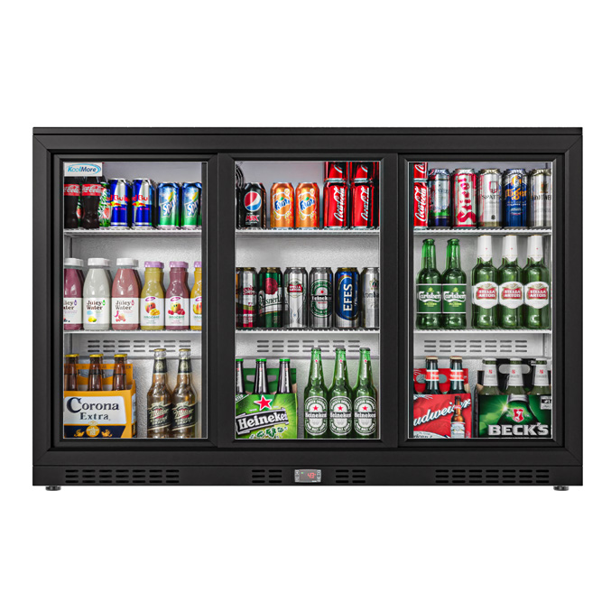 Product image #5 for KoolMore 53-Inch Three-Section Back Bar Refrigerator with 3 Sliding Glass Doors, 11.3 Cu. Ft., Black