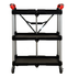 Thumbnail image #4 for Omcan Small Folding Dining Cart, 3-Shelf Polypropylene Bus Cart, Black
