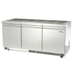 Thumbnail image #1 for USR Brands Coldline CBT-72 Mobile Refrigerated Salad Bar, Stainless Steel, Fits 15 1/3 Pans, 70.5"W