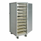 Thumbnail image #1 for Dinex DXPAL2T1DPT10 Aluminum Pass-Through Tray Delivery Cart, 10-Tray Capacity, 1-Compartment, 270° Swinging Door
