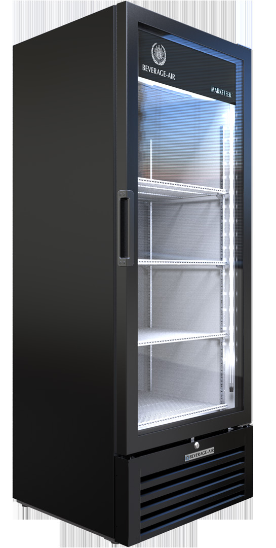 Product image #5 for Beverage-Air Marketeer MT12-1B One-Section Reach-In Glass Door Refrigerated Merchandiser, 11.5 Cu. Ft., Black