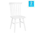 Thumbnail image #1 for Flash Furniture ZH-8101WR-WH-2-GG White Solid Wood Dining Chair with Spindle Back, 600 lb. Weight Capacity