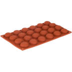 Thumbnail image #1 for JB Prince Pavoni M510 J 24-Cavity Pomponette Silicone Mold, 12 x 7 in, Orange