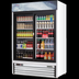 Thumbnail image #5 for Everest Refrigeration Two-Section Reach-In Glass Door Merchandiser Refrigerator, 48 Cu. Ft., Sliding Doors, Bottom Mounted