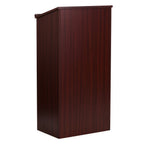 Thumbnail image #1 for Flash Furniture MT-M8830-LECT-MAH-GG Stand-Up Lectern with Slanted Surface, Pencil Slot, Concealed Storage, Mahogany Laminate