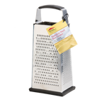 Thumbnail image #2 for TableCraft Products Back Of The House SG205BH Large 4-Sided Stainless Steel Box Grater, 9", Anti-Slip Case of 6