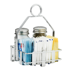 Thumbnail image #2 for TableCraft Products 606R 3-Compartment Chrome-Plated Metal Condiment Caddy, Silver, 6" x 4-1/4" x 4" Case of 6