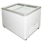 Thumbnail image #1 for Excellence Commercial Products EURO-13HC Commercial Ice Cream Display Chest Freezer, 12.5 cu. ft., 2 Sliding Glass Doors, White