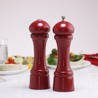 Thumbnail image #2 for Chef Specialties Autumn Hues 08600 Wood Salt Shaker and Pepper Mill Set, 8" High, Candy Apple Red