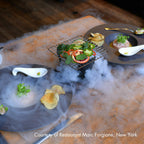 Thumbnail image #2 for Korin Inc Konro KON-103 Charcoal Grill Set, 6" Diameter x 5-1/4"H, Wood Base, Aluminum Grill, Black