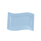 Thumbnail image #1 for CAC China Soho SOH-13-LBU Rectangular Ceramic Platter, 12" x 8" x 1-1/4", Wavy, Light Blue 1 Dozen
