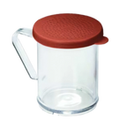 Thumbnail image #1 for TableCraft Products 166C 10 oz Plastic Spice Dredge/Shaker with Handle, Red Lid, Medium Perforations Case of 12