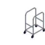 Thumbnail image #1 for Renfro Industries Inc. RISTALRR2H Mobile Aluminum Lug Rack, 19"W x 25"D x 39"H, 5" Polyurethane Casters