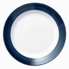 Thumbnail image #1 for Libbey Rigel 999024140 9-Inch Round Porcelain Plate with Steel Blue Band