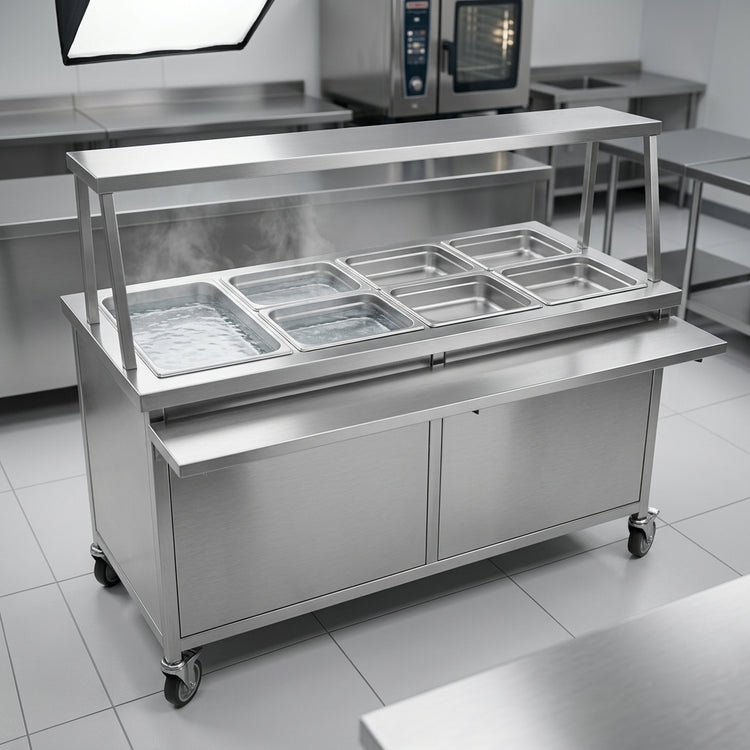 Product image #4 for Director's Choice DCS6-HFU-C-3 Mobile Hot Food Table, 6-Pan, 3-Phase Electric