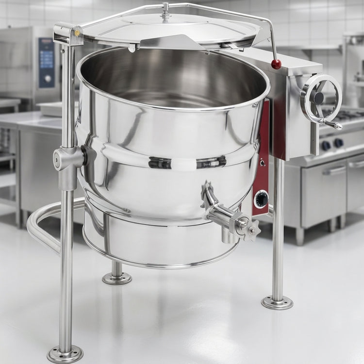 Product image #4 for Crown ELT-80 80 Gallon Electric 2/3 Jacketed Tilting Kettle with Tri-Leg Base