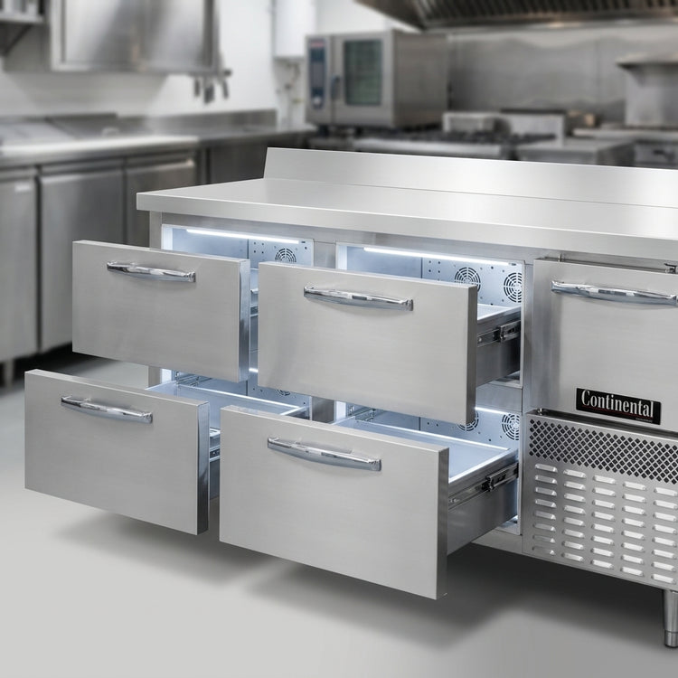 Product image #4 for Continental Refrigerator Designer Line DFA68NSSBS-D 68" Worktop Freezer with 4 Drawers and Door