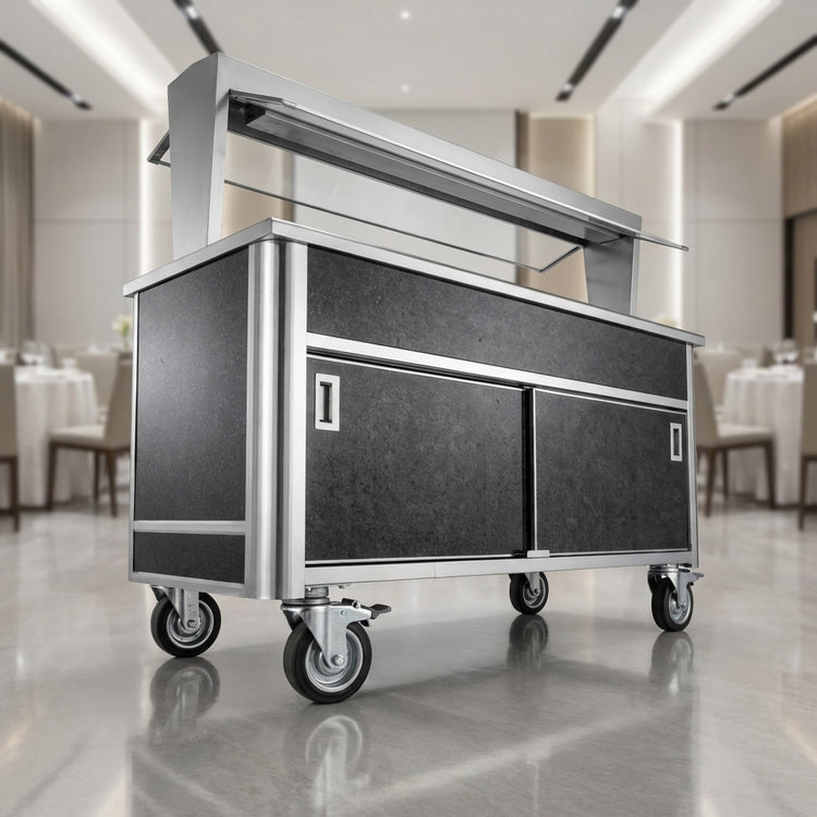 Product image #4 for Atlas Metal BLH-5-BU 5-Well Electric Mobile Buffet Hot Food Serving Counter