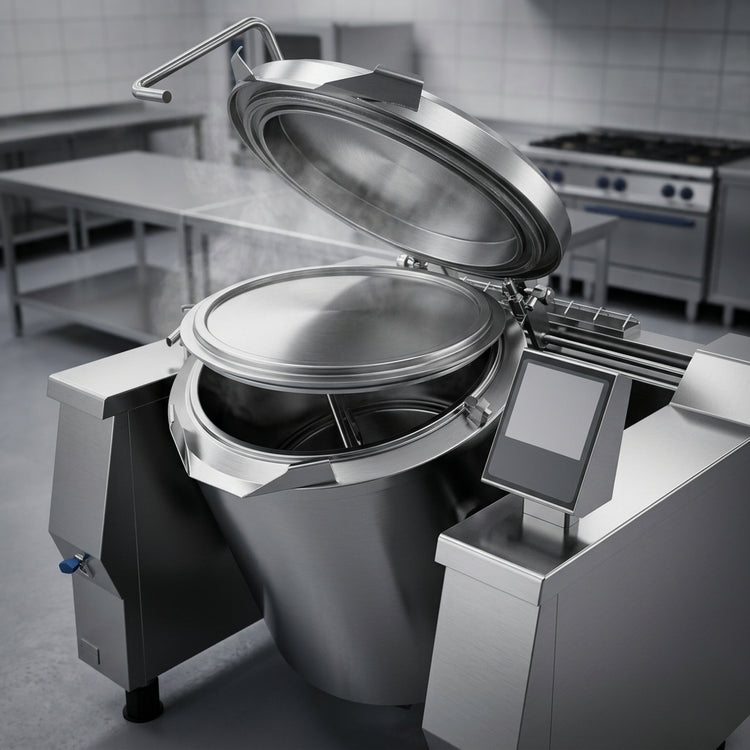 Product image #4 for Baskett UPRIG048M-V1 48 Gallon Gas Tilting Kettle with Mixer