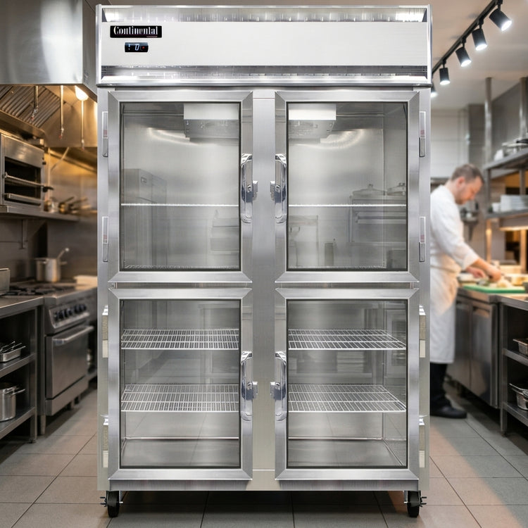 Product image #4 for Continental Refrigerator 2FNSAGDHD Two-Section Display Freezer with Glass Half Doors