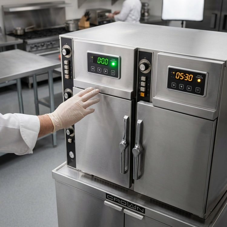 Product image #4 for Crown DC-2 Two Compartment Direct Steam Pressure Steamer with Cabinet Base