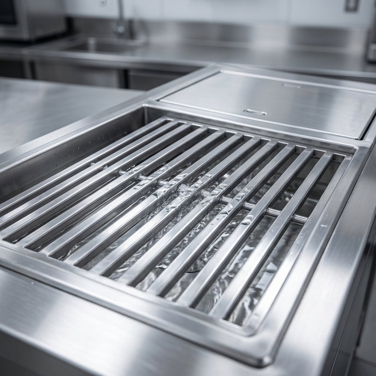 Product image #4 for Eagle Group ASWTFT-2436-SG Anti-Splash Cool Trough Water Tempering System with Grated Floor Drain, 36"W x 24"D
