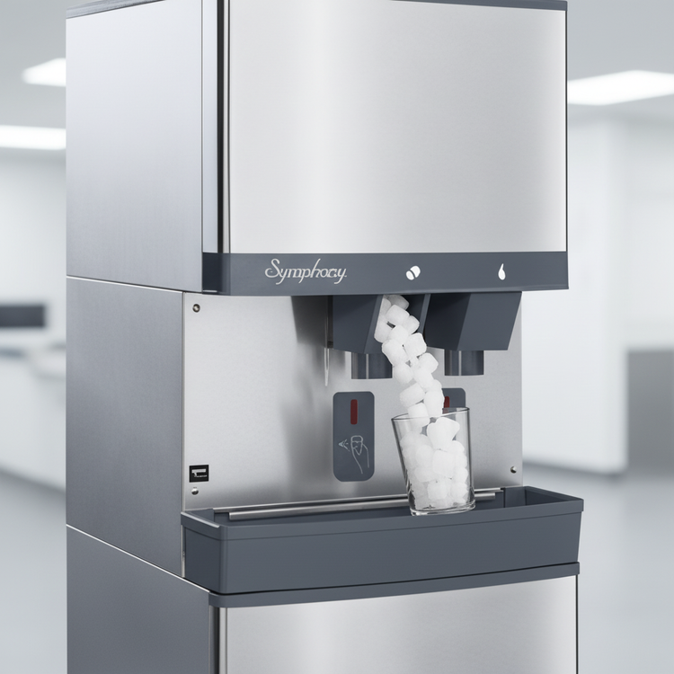 Product image #4 for Follett Symphony Plus 110FB414W-S Freestanding Ice and Water Dispenser, Water-Cooled, SensorSAFE