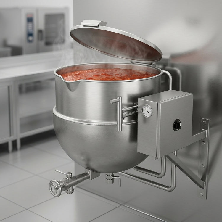 Product image #4 for Legion TWWT-80 80-Gallon Direct Steam Tilting Wall-Mount Kettle