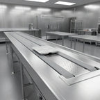 Thumbnail image #4 for Dinex DXIESB10 10-Foot Tray Make-Up Conveyor, Dual Urethane Band Belts, Variable Speed, Stainless Steel
