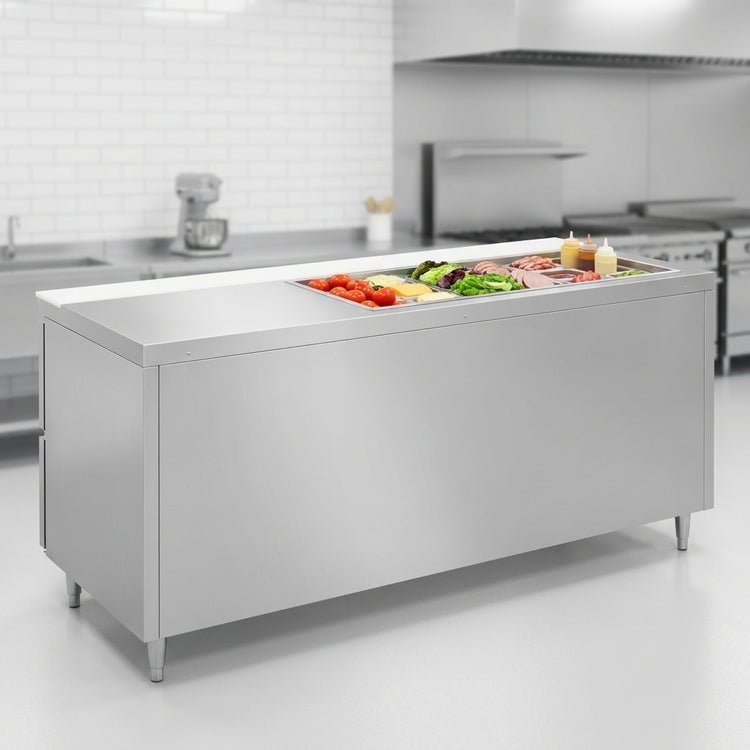 Product image #4 for Continental Refrigerator D72N18M-D 72" Designer Line Mighty Top Sandwich Unit with Drawers