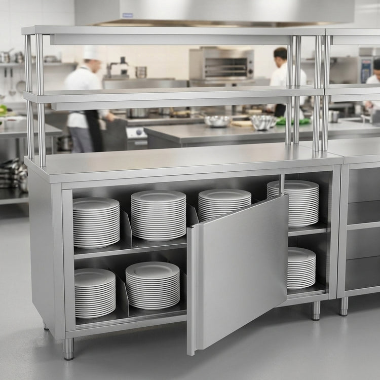 Product image #4 for Randell RCR-37.5 Modular Chef Service Counter Right Section with Double Overshelf