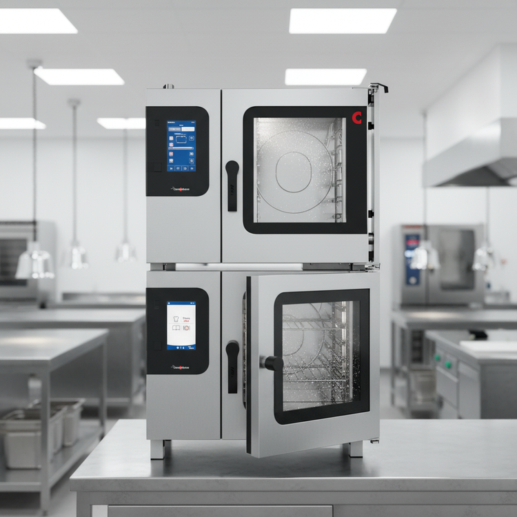 Product image #4 for Convotherm K12 Maxx Pro Stacked Double 6.10 Gas Boilerless Combi Oven School Package with EasyTouch Controls and Disappearing Doors