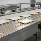 Thumbnail image #4 for Dinex DXIESB12 12 ft Stainless Steel Dual Urethane Belt Tray Make-Up Conveyor with Variable Speed