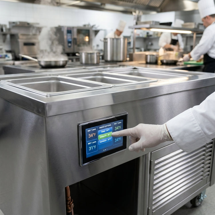 Product image #4 for Thurmaduke TCM-46PG-N7 Mobile 46-Inch Refrigerated Cold Food Well with NSF 7 Pan