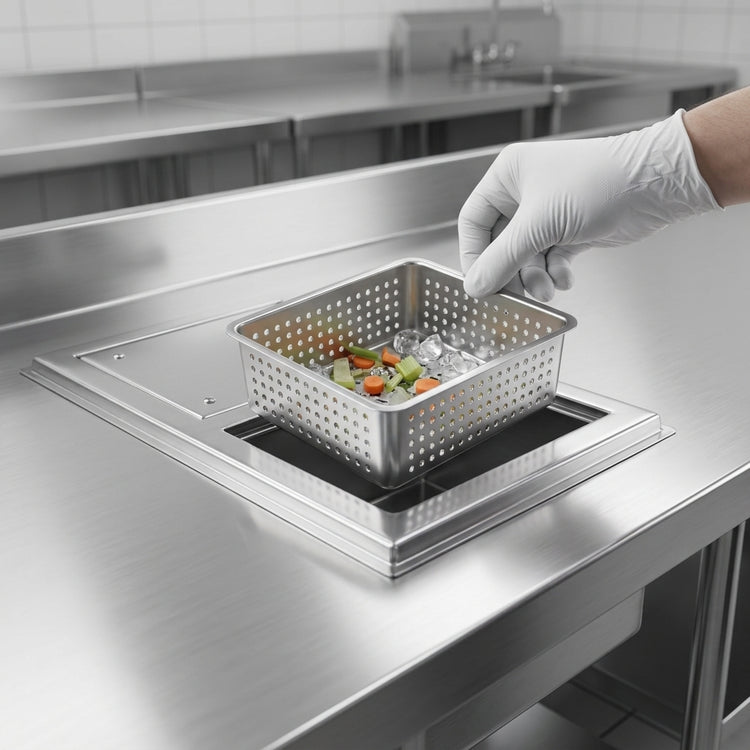 Product image #4 for Eagle Group Cool Trough® 72"W x 12"D Drop-In Water Tempering System with Grated Drain