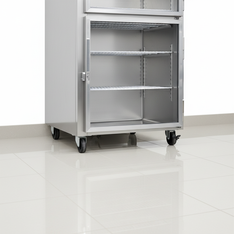 Product image #4 for Continental Refrigerator 1FXSNSAGDHD One-Section Extra-Wide Shallow Depth Display Reach-In Freezer with Half Hinged Glass Doors