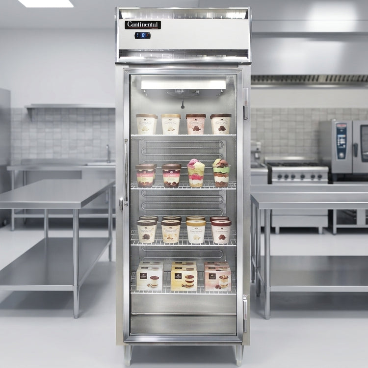 Product image #4 for Continental Refrigerator Designer Line D1FESNGD One-Section Extra-Wide Shallow Depth Reach-In Glass Door Display Freezer