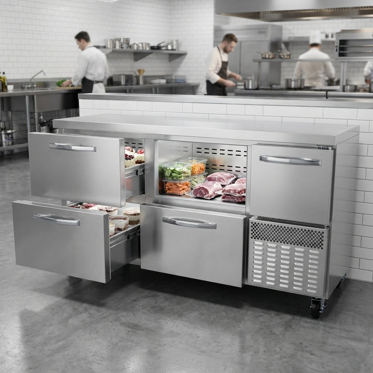 Product image #4 for Continental Refrigerator FA68SN-D 68" Shallow Depth Worktop Freezer with Drawers