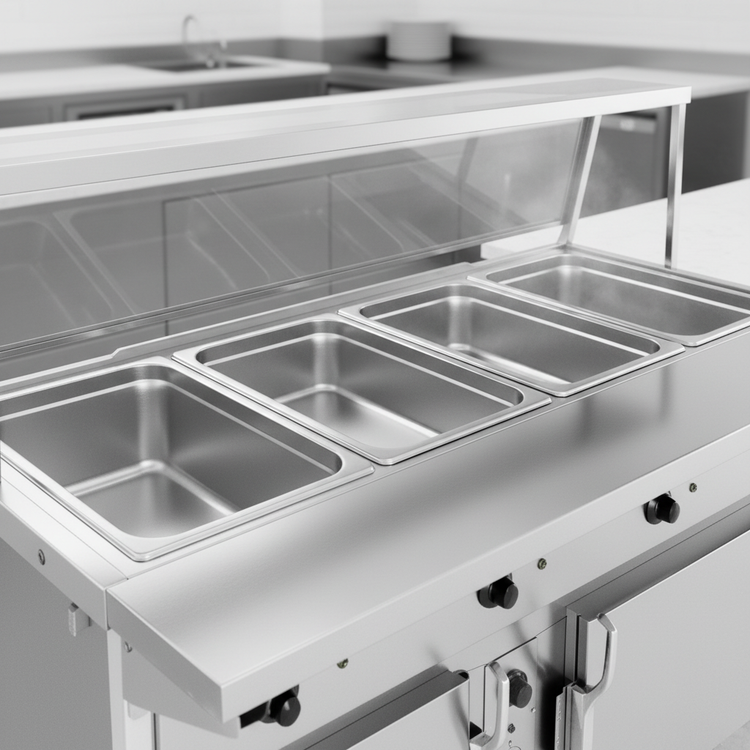 Product image #4 for Atlas Metal CAHB-3 Electric 3-Well Hot Food Serving Counter with Heated Base