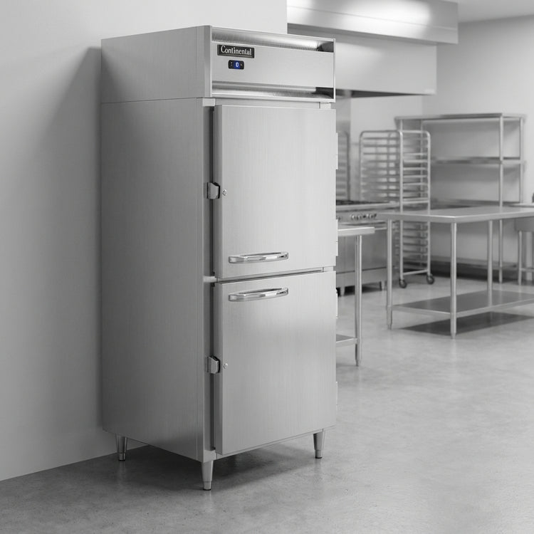 Product image #4 for Continental Refrigerator D1FESNSSHD Designer Line 1-Section Extra-Wide Shallow Depth Reach-In Freezer with Half Doors