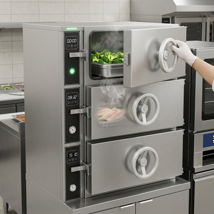 Product image #4 for Crown DDA-3 Do-All Direct Steam Dual-Pressure Steamer with 3 Compartments