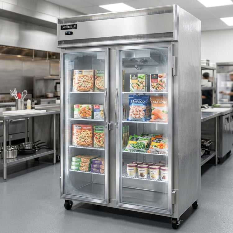 Product image #4 for Continental Refrigerator 2FNGD Two-Section Narrow Hinged Glass Door Display Freezer