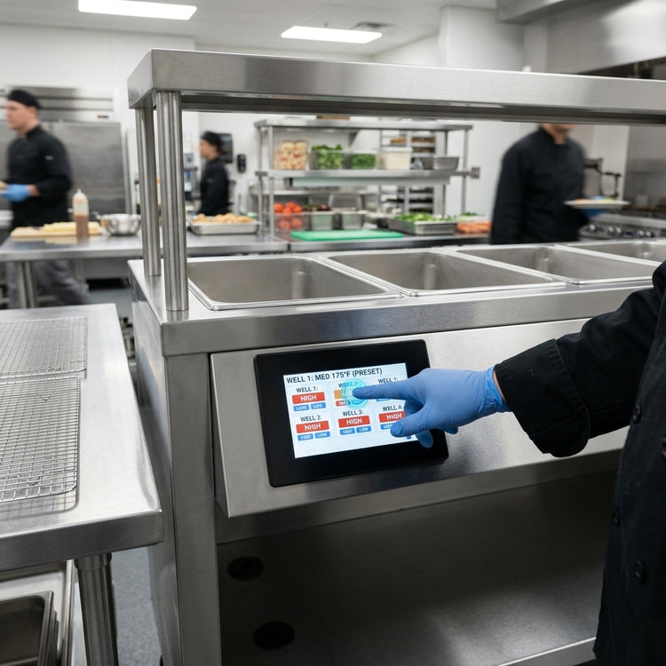 Product image #4 for Thurmaduke TWHF-88 88-Inch Mobile Electric Ganged Waterless Hot Food Well Unit