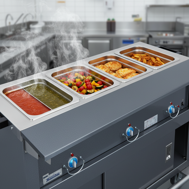 Product image #4 for Thurmaduke EP-5-CBPG 5-Well Full-Size Electric Portable Steamtable with Painted Grip Steel Body