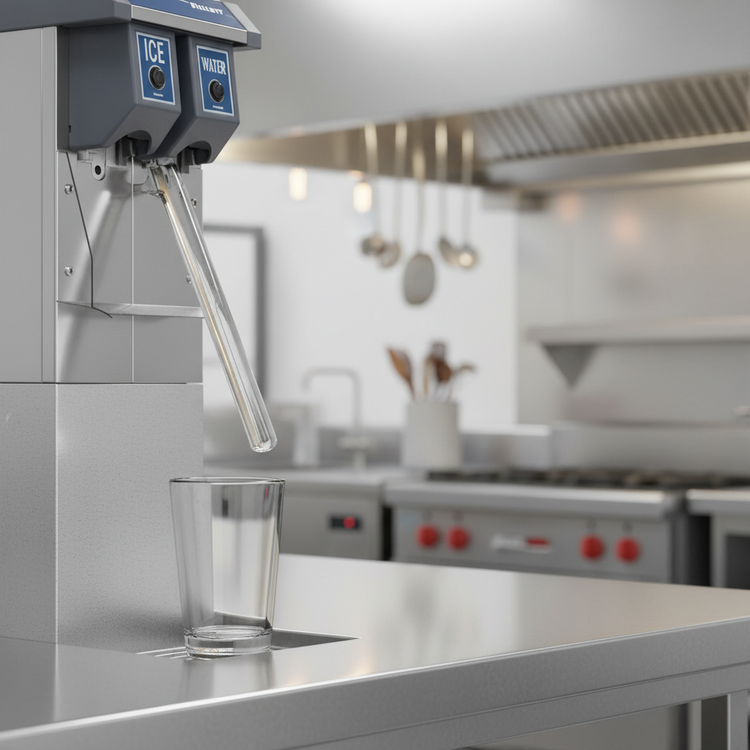Product image #4 for Follett Vision VU155N0LL Low Profile 150 lb Automatic Fill Ice and Water Dispenser with Left Side Lever Dispense