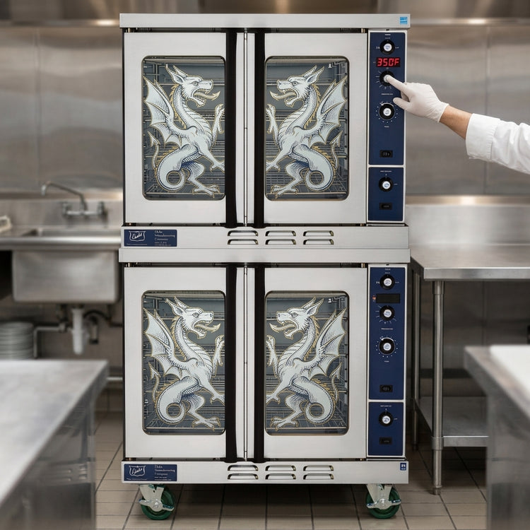 Product image #4 for Duke 613Q-G2XX Double-Deck Full-Size Gas Convection Oven with 8" Legs