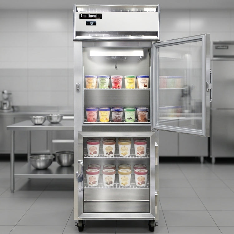 Product image #4 for Continental Refrigerator 1FENSAGDHD One-Section Extra-Wide Reach-In Display Freezer with Half-Height Glass Doors